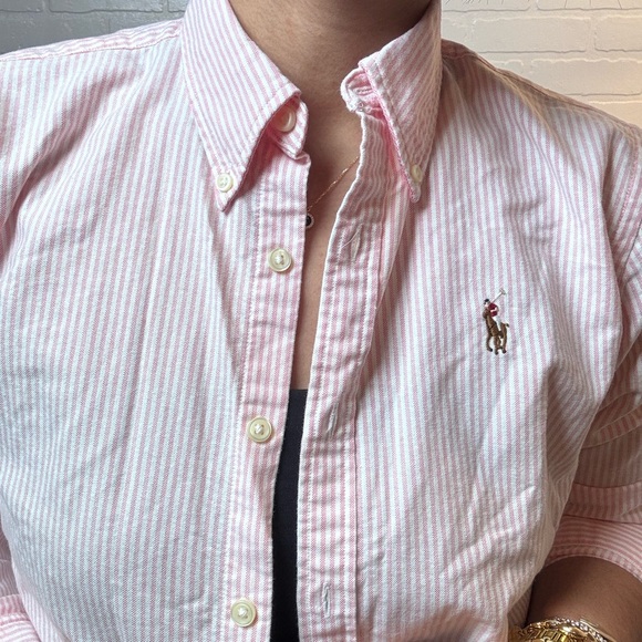 Ralph Lauren Pink and White Striped Shirt - Picture 4 of 4